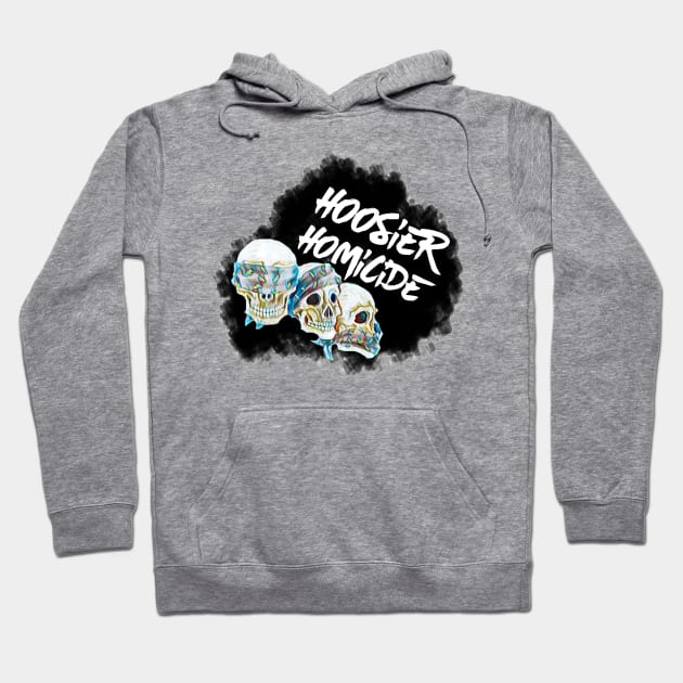 Hoosier Homicide Skulls-Black Smoke Hoodie by Hoosierhomicide